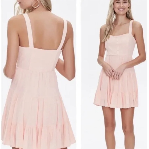 Forever 21 Sweetheart Fit & Flare Mini Dress in Rose Petal Pink Size Medium - Picture 5 of 16
